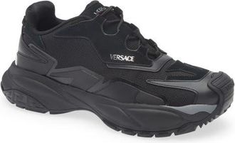 Versace Mercury Low Top Sneaker in Black-Ruthenium Ultra at Nordstrom, Size 11Us