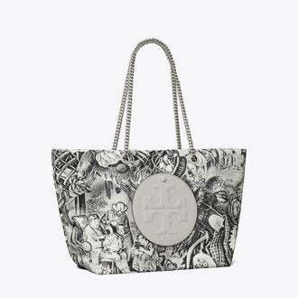 Tory Burch Womens Ella Printed Chain Tote, One Size