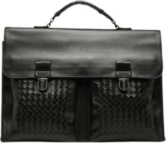 Bottega Veneta Pre-owned Aktetas - Heren - Vintage Handtas - Zwart - ONE Size - Leer - Vintage