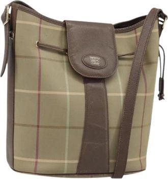Burberry Pre-owned Bucket Bags, female, Beige, Size: ONE SIZE Pre-owned Canvas Shoulder Bag