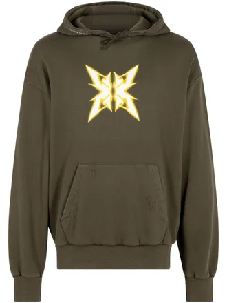 Givenchy distressed hoodie - men - Cotton - S - Green