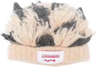 Charles Jeffrey Loverboy shaggy-ears beanie - Neutrals