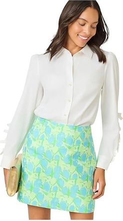 Lilly Pulitzer The Bow Lilly Shirt Womens Clothing Resort White : XXS, Cotton/Lycra/Nylon