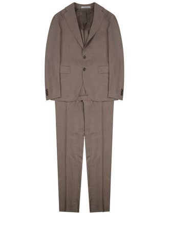 Tagliatore Brown Vesuvio Virgin Wool Suit