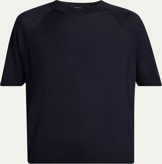 Moncler Short-Sleeve Wool Sweater