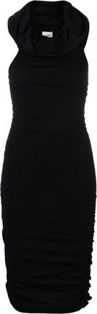 Khaite Black Ruched Mini Dress