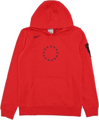 Nike DF Club Fleece Hoodie - Heren - Sportshirts - Rood - XL - Katoen - Fitness