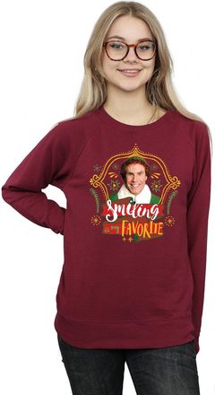 Absolute Cult Elf Womens Buddy Smiling Sweatshirt Small Burgundy