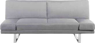 Beliani Beliani - Divano letto 3 posti in tessuto grigio chiaro York