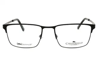 Chesterfield CH112XL Rectangular Metal Eyeglasses - Black