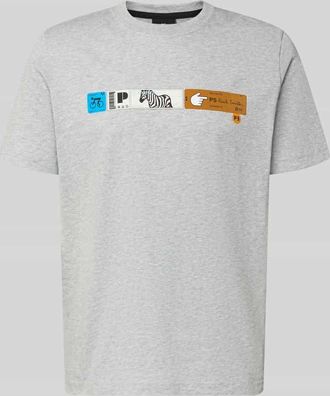 Paul Smith Regular Fit T-Shirt mit Label-Print in Mittelgrau, Gr&ouml;&szlig;e XL