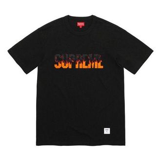 SUPREME FW19 Week 1 Flame SS Top Logo Tee SUP-FW19-028