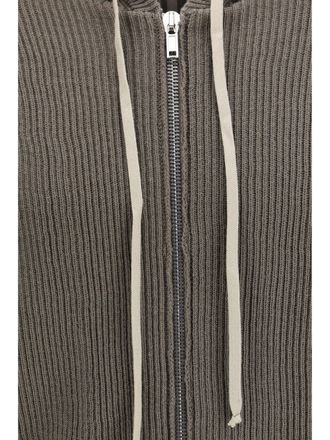 Rick Owens Mens Hoodie Ribbed Virgin Wool Dust Fleece (ovis Aries) Knitwear Sweater