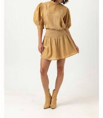 Sundays Madeline Mini Skirt In Brushed Gold