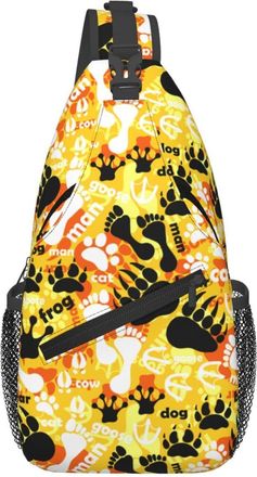 Generic Man Cat Frog Dog Bear Goose Footprints Sling Bag Anti Theft Cross Body Bag Trendy Crossbody Bags For Runner Casual Women