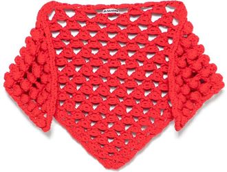 Jil Sander chunky-knit foulard - Red