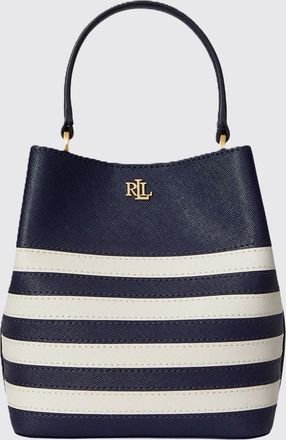 Lauren Ralph Lauren Borsa a secchiello Reese in pelle saffiano a righe bicolor