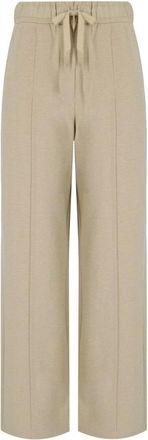 Max Mara Sub Broeken - Dames - Wijde Broeken - Beige - M - Katoen - Broeken
