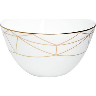 Prouna Gem Cut Gold 6 Inch Cereal / All Purpose Bowl in White at Nordstrom