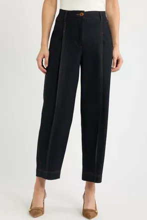Wit & Wisdom Ultra Skyrise Relaxed Ankle Pants in Dark Indigo at Nordstrom, Size 00