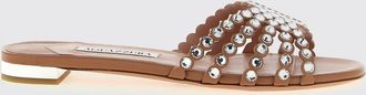 Aquazzura Slippers Tequila Aquazzura in pelle con strass