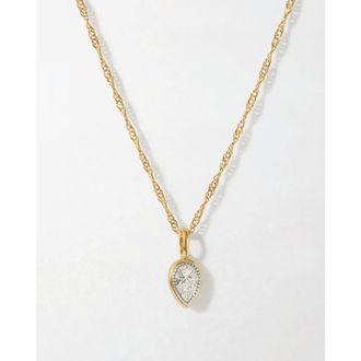 Edge of Ember Pear Cut Diamond Necklace in Pearl at Nordstrom, Size 18