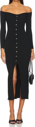 Heartloom Laramie Long Sleeve Midi Dress In Black