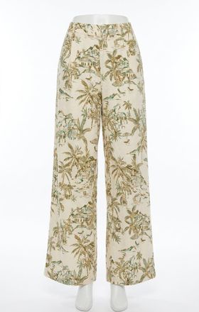 Z Supply Overlook Tiki Tide Linen Pant In Island Coconut
