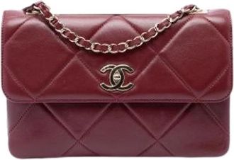 Chanel Pre-owned Classic Flap Shoulder Bag - Dames - Vintage Schoudertas - Rood - ONE Size - Leer - Vintage