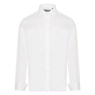 Corneliani Overhemden, Heren, Wit, 4Xl, Katoen, Katoenen Overhemd Kreukvrij Italië Ontwerperscode