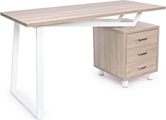 BIZZOTTO Scrivania da ufficio e cameretta porta pc in legno con cassettiera armande naturale