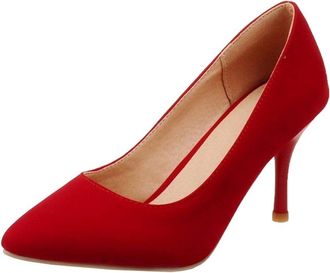 SJJH Mid Thin Heel Court Shoes Comfortable Shoes for Fashion Women