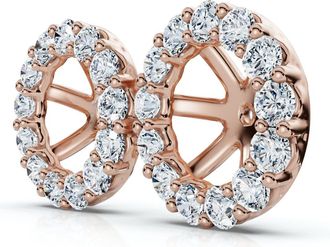 Pompeii3 7/8Ct Diamond Earring Jacket 14k Gold Fits 6-6.5mm round stone Lab Grown