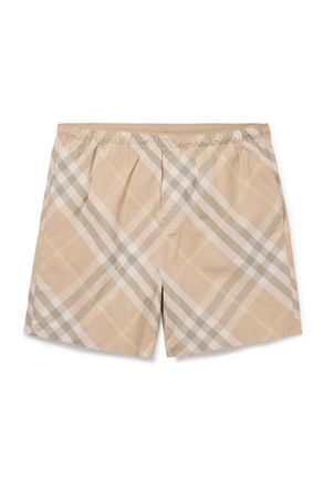 Burberry Straight-Leg Mid-Length Checked Swim Shorts