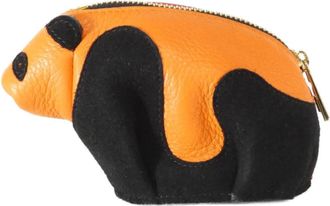 Loewe Black Orange Suede Leather Coin Purse/Coin Case (Pre-Owned)