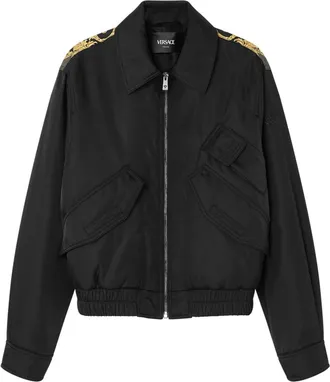 Versace La Coupe des Dieux bomber jacket - men - Nylon/Cupro/Polyester/Polyester/Cotton - 48 - Black