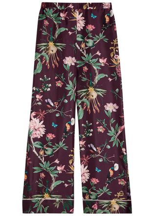 La DoubleJ LA Double J Zooflora Printed Silk-twill Trousers - Multicoloured - XL (UK16 / XL)