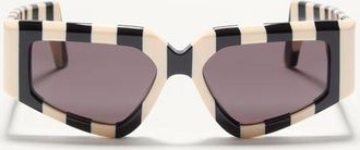 Valentino Occhiale Geometrico In Acetato Donna AVORIO/NERO/GRIGIO 53