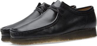 Clarks Wallabee Leren Schoenen - Heren - Veterschoenen - Zwart - 45 EU - Leer - Schoenen