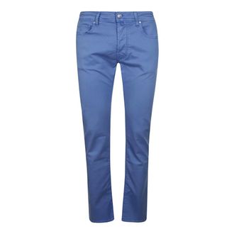 Jacob Cohen Heren, Broeken, Blauw, Maat: W38 Katoen