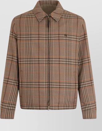 Burberry wool checked reversible jacket