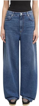 Sportmax Gastone Wijde Jeans - Dames - Loose Fit Jeans - Blauw - W28 - Katoen - Jeans