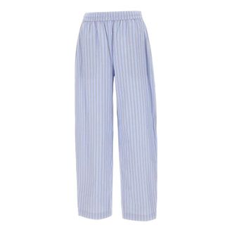 Rotate Poplin Tapered Trousers - female - ROTATE Birger Christensen - Wide Trousers - Blue - XS - Trousers