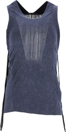 Theory Theyskens Theory Denim Fringe Detail Tank Top in Blue Cotton
