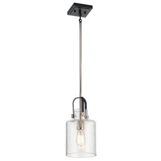 Netlighting Kichler Kitner Dome Pendant Ceiling Light Polished Nickel in Grey