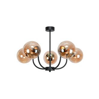 OEM L&aacute;mpara De Techo Colgante Con Pantalla De Cristal Negro &Aacute;mbar 15-130 Esti Ned