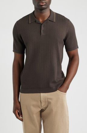 Rag & Bone Harvey Rib Polo Sweater in Stonewall at Nordstrom, Size Xx-Large