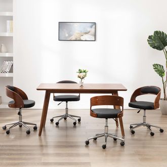 vidaXL Vidaxl - Sillas De Comedor 4 Uds Madera Curvada Y Cuero Sint&eacute;tico