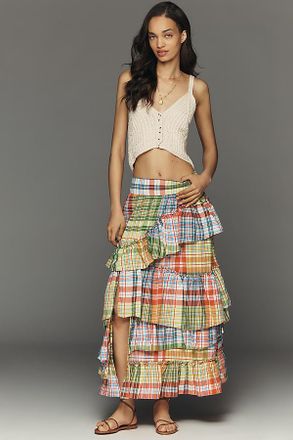 Pilcro Plaid Petticoat Maxi Skirt