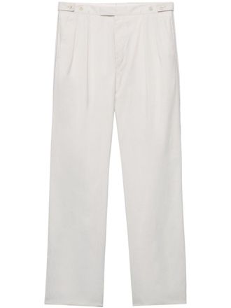 Prada wide-leg cotton trousers - White